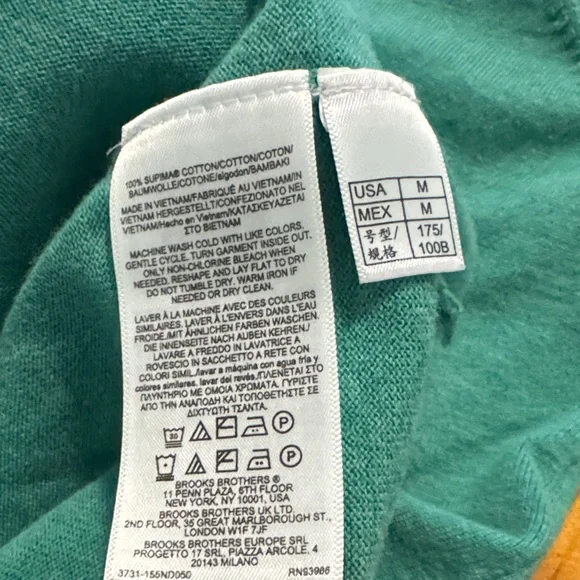 Brooks Brothers Teal V-Neck Sweater - Picture 4 of 5